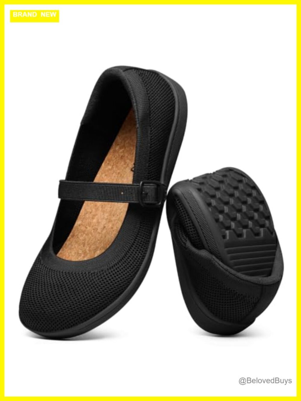Barefoot Mary Jane Flats Wide Toe Box Zero Drop Knit Mesh Comfort Shoes